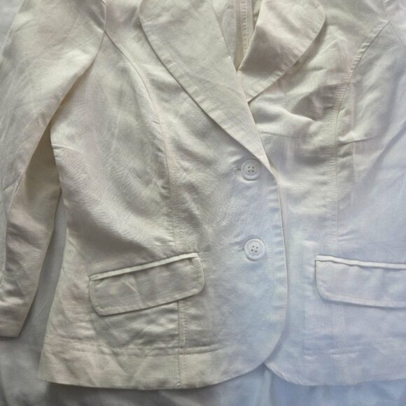 Reitmans Ivory Linen Blend Blazer Jacket | Size 9 / Medium - Picture 5 of 9